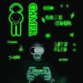 Luminous Game Wall Stickers Glow In The Dark Posters Murals Fluorescent Gaming Decals For Boys Room Bedroom Playroom Home Decor. 