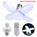 LED Fan Light Bulb E27 220V 28W Smart Remote Control Lighting Lamp Timing Function For Living Room Bedroom Garage. 