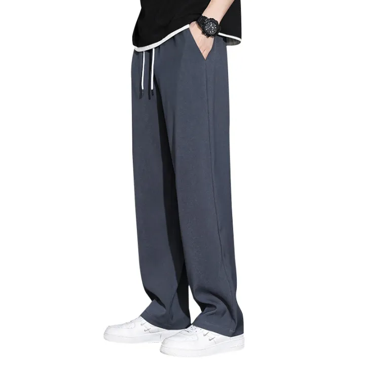 Draping%20Ice%20Silk%20Casual%20Pants%20Men's%20Summer%20Thin%20Loose%20Straight%20Fashion%20Men's%20Clothing%20Sports%20Wide%20Legs%20Boys%20Long%20Pants%20-%20Image%202