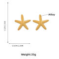 5.6*5.5cm Starfish stud earrings Trendy alloy Alloy hipster earrings European and American metal earrings for Beach vacation Party Jewelry collection Gift for women. 