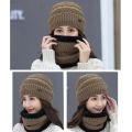 [HOT] Winter Beanie Hat Scarf Thermal Fleece Knitted Hat Soft Warm Balaclava Wool Neck Warmer Scarf Cap. 