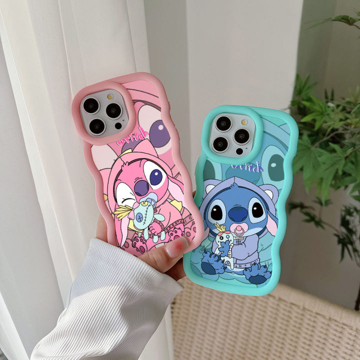 Cute baby Stitch Angel Phone Case For Xiaomi Redmi Note 8 9S 10 10S 11 12 13 Pro Plus 4G 5G Candy Color Soft TPU Back Cover