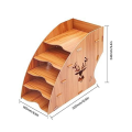 1 PCS Wooden Invoice Bill Storage Rack Desktop Paper Organizer File Holder Document Letter Sorter Tray Mail Rack. 
