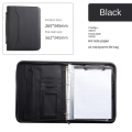 Zippered Portfolio Organizer, Leather Padfolio Binder, Professional Business Binder, Organizer for /Document (Black). 