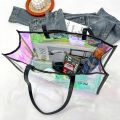 Fashion Transparent Handbag for Women 2023 PVC Clear Bag Travel Ladies Shoulder Bags with Purse Large Capacity Eco Beach Tote. 