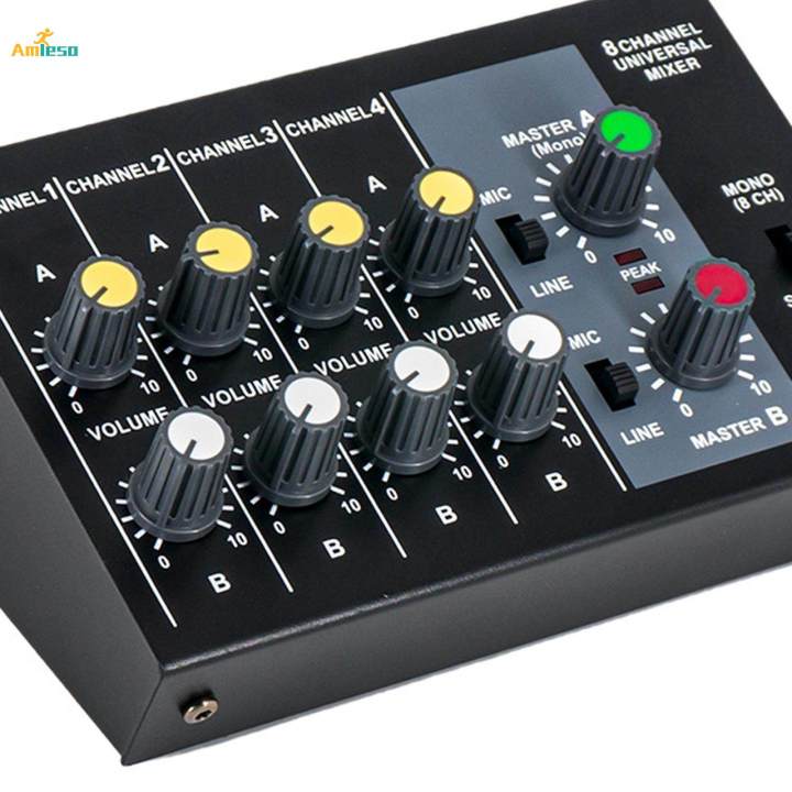 Audio%20Mixer%208%20Channel%20Input%20Professional%20Line%20Mixer%20Sound%20Mixing%20Console%20Low%20Noise%20for%20Microphones%20-%20Image%209