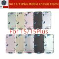 For iPhone 15 15PLUS Housing With Part + Middle Chassis Frame + SIM Tray + Side Key Parts Rear Housing Case Assembly. 