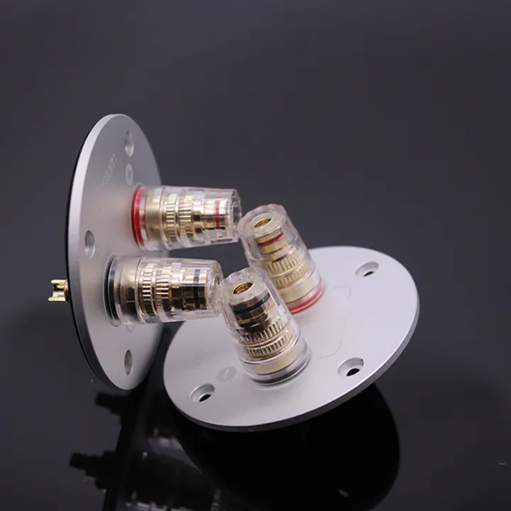 Home Audio Diy Parts 2 Bit Circular Aluminum Alloy Terminal Plated ...