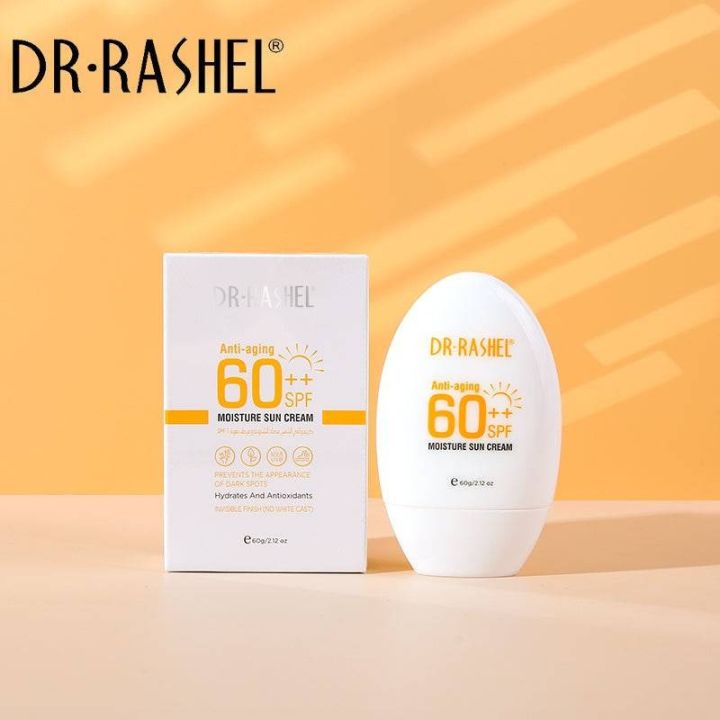 DR RASHEL Anti-aging and Moisture Sun Cream - SPF 60++ |  Water and Sweat-Resistant Sunscreen