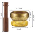 3.2 Inch Tibetan Singing Bowl Zen Meditation Yoga Meditation Bowl Wooden Stick Cushion. 