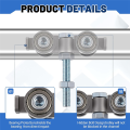 For 1-5/8" Wide and Taller Strut Channel-Silent Trolley Assembly Rollers(4 Wheel) with M10 Bolt for 1-5/8" Channels 2PCS. 