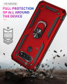 Lereach For LG K51 / Q51 Mobile Phone Case TUP+PC Hard Ring Car Ring Bracket Shockproof Back Cover. 