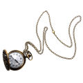 【ZOSR】Retro Antique Bronze Spiderweb Pattern Pocket Watch Quartz Clock Necklace Pendant. 
