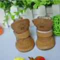 Dog Snow Boots Cotton Blend Detachable Closure Warm Walking Shoes Small 4-Pack. 