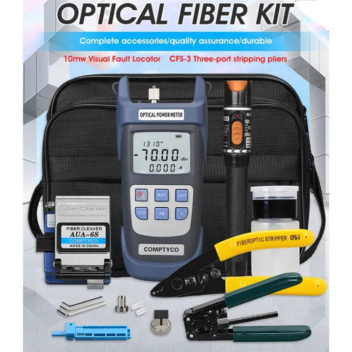 FTTH%20Fiber%20Optic%20Tool%20Kit%20with%20Fiber%20Cleaver%20-70-+10DBm%20Optical%20Power%20Meter%20Visual%20Fault%20Locator%2010Mw%20-%20Image%202