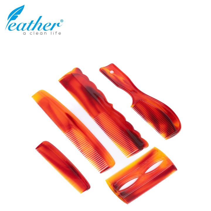 FEATHER 5 PCS FAMILY COMB SET