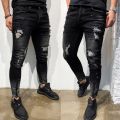 Womail Mens Skinny Stretch Denim Pants Distressed Ripped Freyed Slim Fit Jeans Trousers M300116. 