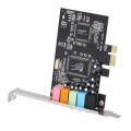 PCI-E Express Expansion Card 5.1 Sound 5 Port Sound Card Stereo Surround Sound Card for Desktop Black. 