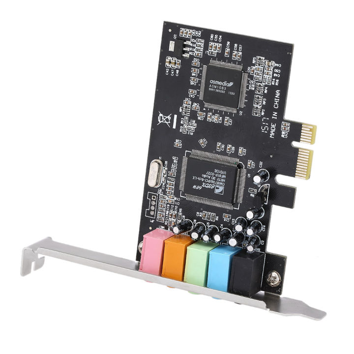 PCI-E%20Express%20Expansion%20Card%205.1%20Sound%205%20Port%20Sound%20Card%20Stereo%20Surround%20Sound%20Card%20for%20Desktop%20Black%20-%20Image%206