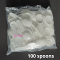 100 Plastic Yoghurt Spoons White Disposable. 