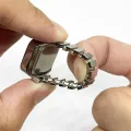 Rectangular Vintage Ring Watch Small Finger Watch Ring Dial Quartz Elastic Watchband Waterproof Steel Mini Ring Watches. 