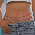 1PC Women Sexy Jewelry Beach Summer Party Street Bohemia Seed Beads Waist Chain Tiny Acrylic Multilayer Belly Body Chains. 