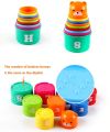 Stacking Pile Up Tower Count Cups Baby Toy Numbers Letters Educational Colorful Stacking Cups Plastic Toy. 