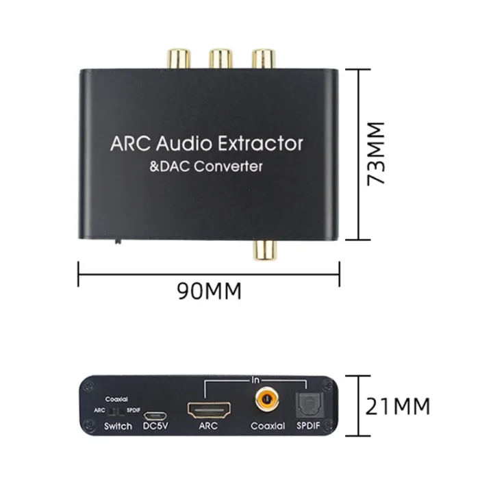 192KHz%20ARC%20Audio%20Adapter%20HDMI%20Audio%20Extractor%20Digital%20to%20%20og%20Audio%20Converter%20DAC%20SPDIF%20Coaxial%20RCA%203%205mm%20Jack%20Output%20-%20Image%203