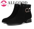 【ALLGOOD】Comem  Women's Shoes Women  Boot Low Heel Shoe Plus Size 43 Short Cow   Shoes Ladies Autumn Winter Boots. 