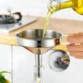Liquid Dispenser Wide Mouth Stainless Steel Funnel Spice Cooking Oil Filter Kitchen Tool Strainer with Detachable Filter Oil Spill Oil Liquid Funnel For Filling Bottles Jars. 