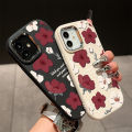 ZeroQiQi for Samsung A53 5G Back Cover Red White Flowers Silver Lens Protection Edge Soft Rubber Mobile Phone Cases. 