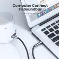 UGREEN HiFi AUX Cable 3.5mm Audio Speaker Cable 3.5 jack For Guitar Silver-plated Braided Wire Auxiliary Car Headphone Cable. 