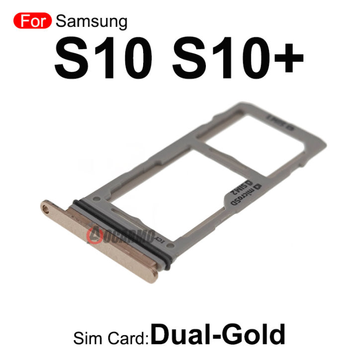 Black%20Blue%20Silver%20Single%20+%20Dual%20Sim%20Tray%20MicroSD%20SIM%20Card%20Slot%20For%20Samsung%20Galaxy%20S10%20Plus%20S10+%20S10E%20Replacement%20Part%20-%20Image%203