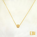 18Inch Short Gold plated Rich look Box chain 01MM Ball 10mm small pendant chain for women. 