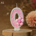3D Number Cake Decorating Candles Glitter Pink Bow Digital Candles Cake Topper Birthday Party Memorial Day Party Cake Decoration. 
