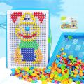 Creative Mosaic Toys Kit Mushroom Nails Peg Board Children Early Educational Puzzle Toys. 