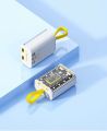 1688 Mini Transparent Mecha Punk with Built-in Cable 20000 mAh Power Bank Large Capacity Fast Charging with Display. 