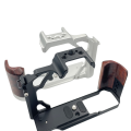 Wood Handle Camera Cage Stabilizer Rig for ZFC Cameras Silver. 