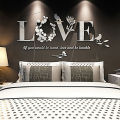 Modern 3D LOVE Letter Flower Bird Wall Sticker Mural Art Decal Home Decor. 