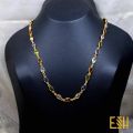 Gold plated Ladies 18/24 Inch Chain With Multi Colored Oval Stone chain for women. 