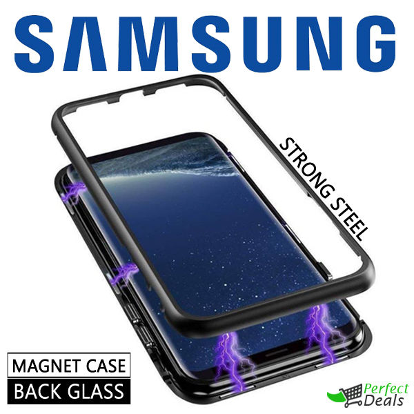 Perfect Back Side Magnet Case Steel Frame Tempered Glass 360
