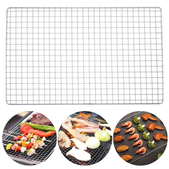 Large Grill Racks Reusable Stainless Steel Grill Rack Grids Rectangular Nonstick Baking ...