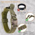 Military Dog Collar with Metal Buckle and Patches. 