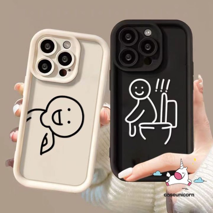 For Oppo A57 A78 A38 A7 A12 A18 A17 A16 A5s A9 A74 A58 A76 A54s A31 A77 A53 A52 A98 A3s A55 A16s A96 A77s A17k A1K Reno 4 5F 8T Pencil Stick Man Simple Couples Soft Case