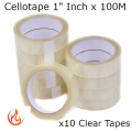 Cello Tape Clear Packaging 10 x Tape 1 inch x 100M Roll Selo Tape Cellotape. 
