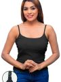 Trending Fashion Women/ Fitted Ladies / Girls Cotton Fabric 170gsm Hot And Sexy Sleeveless Off Shoulder Plain Adjustable Strap Skinny / Sleeveless Vest In Black Colors For School Uniform Wearing In S, M, L, Xl And Xxl Size. 
