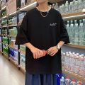 Summer Short Sleeve T T-shirt Male Half Sleeve New Fashion Brand Loose Letter Simplicity All-Match Fashion Hong Kong Style ins Five-Point Top. 