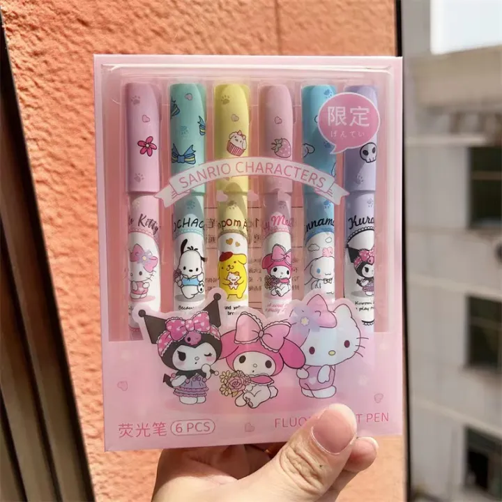 %E3%80%90The%20Quiet%20Page%E3%80%916pcs%20Sanrio%20Highlighter%20Pen%20Set%20Mymelody%20Kuromi%20Cinnamoroll%20Pom%20Pom%20Purin%20Pochacco%20Markers%20Stationery%20Mini%20Felt-Tip%20Highlighters%20-%20Image%205