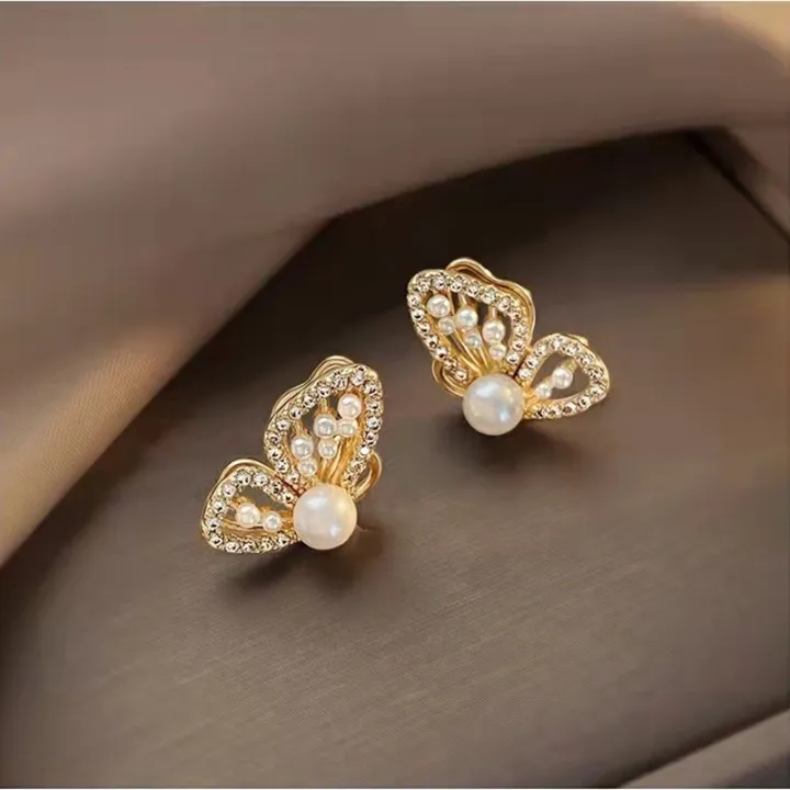 Enacolor%20%20Delicate%20Crystal%20Butterfly%20Earrings%20Pearl%20Earring%20for%20Women%20Girl%20Ins%20New%20-%20Image%202