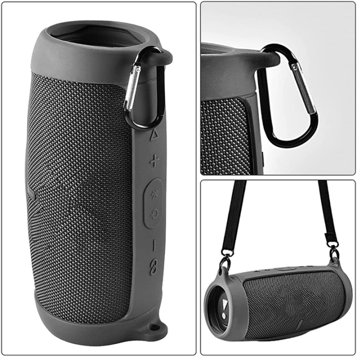 2X%20Silicone%20Case%20Cover%20for%20Jbl%20Charge%205%20Bluetooth%20Speaker,%20Travel%20Carrying%20Protective%20with%20Shoulder%20Strap%20and%20Carabiner%20-%20Image%205
